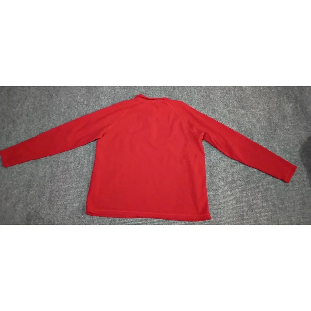Vintage Lands' End Men's Red Fleece ThermaCheck 1/4 Zip Sweater Size XL/T